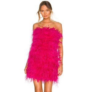 Revolve Hot Pink Feather Dress